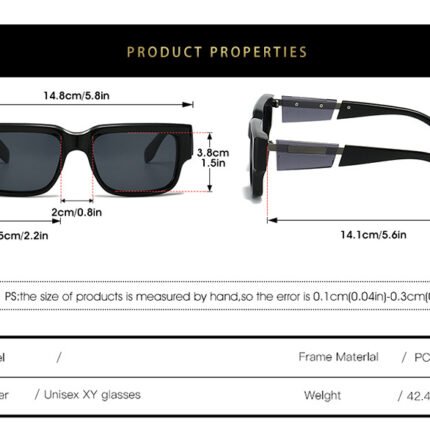 NQXR001 Retro Square UV400 Sunglasses - Image 3