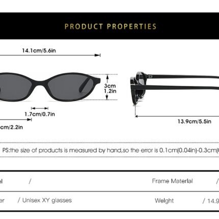 NQ13137 Slim Oval Shades Trending Sunglasses - Image 4