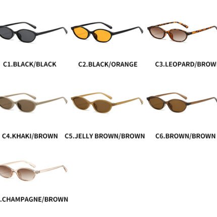 NQ13137 Slim Oval Shades Trending Sunglasses - Image 5